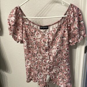 Sugar Thrillz Pink Off the Shoulder Puff Sleeve Blouse